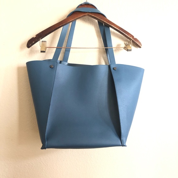 Neiman Marcus || Blue Shoulder Tote Bag Purse - Picture 6 of 7
